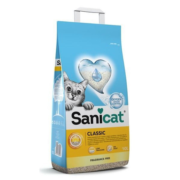 Sanicat Classic Unscented Fragrance Free Cat Litter 10L