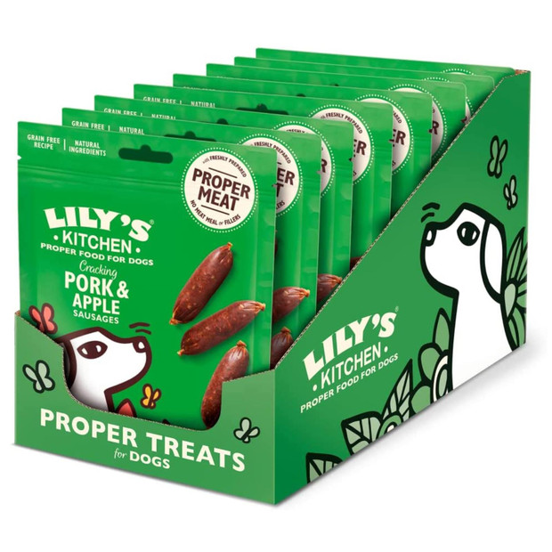 Lily's Kitchen Dog Treats Cracking Pork & Apple Sausages 8x70g