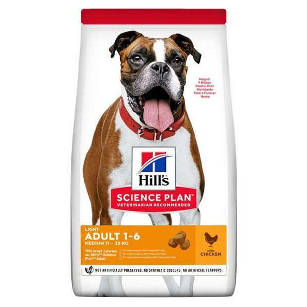Hill's Science Plan Adult Medium Breed Chicken Light Dry Dog Food 2.5kg
