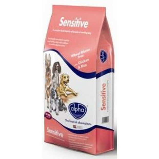 Alpha Sensitive Complete Dry Dog Food Chicken & Rice 15kg