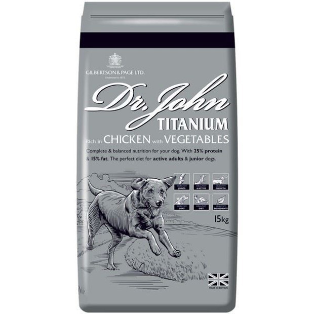Dr John Titanium Dry Food for Active Adult & Junior Dogs 15kg
