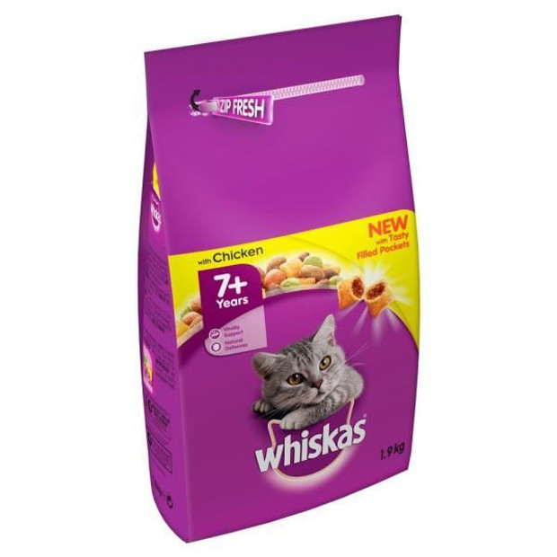 Whiskas Adult 7+ Complete Dry Cat Food Chicken 1.9kg