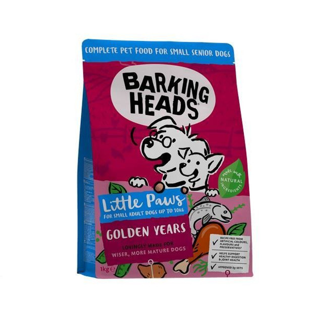 Barking Heads Little Paws Golden Years Chicken Small Adult Dog Food 1kg