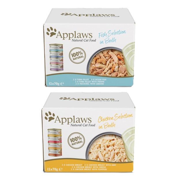 Applaws Adult Wet Cat Food Deluxe Selection In Broth 12Pk x 70g