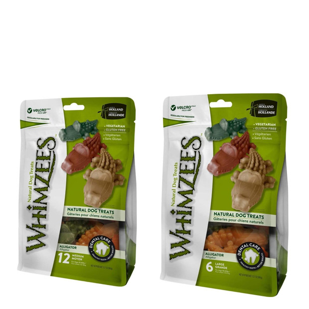 Whimzees Alligator Dental Natural Dog Chew Long Lasting Treats