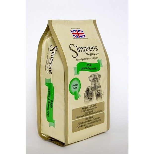 Simpsons Premium Adult Dry Dog Food Lamb & Brown Rice 12kg