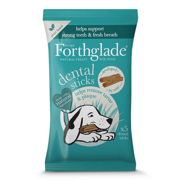 Forthglade Natural Dental Sticks Plant Based Dog Treats 10 x 5 Stick Pack