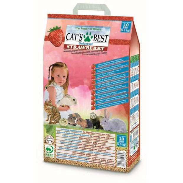 Cat's Best Universal Strawberry Non-Clumping Cat Litter 10L Bag