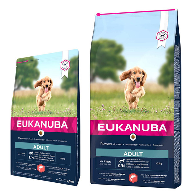 Eukanuba Adult Small & Medium Dry Dog Food Salmon & Barley Meal