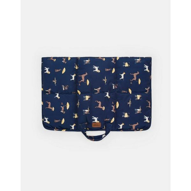 Joules Navy Blue Reversible Travel Mat Dog Box Bed