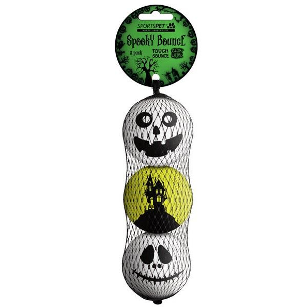 Sportspet Tough Spooky Bounce Halloween Glow In The Dark Dog Ball