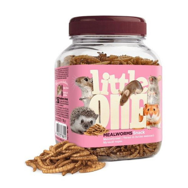 Little One Snack Dried Mealworms Omnivores & Small Mammals Food 70g Tub