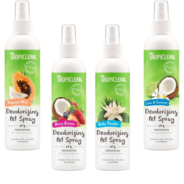 TropiClean Deodorising Pet Spray Grooming Freshening Toiletry 