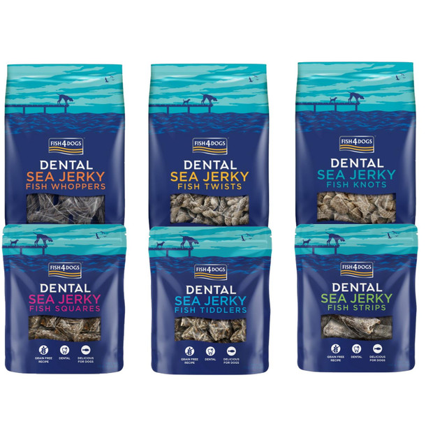 Fish4Dogs Dental Sea Jerky Fish Dog Treat Baked Omega 3 Snack