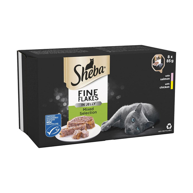 Sheba Fine Flakes Wet Cat Food Salmon & with Chicken