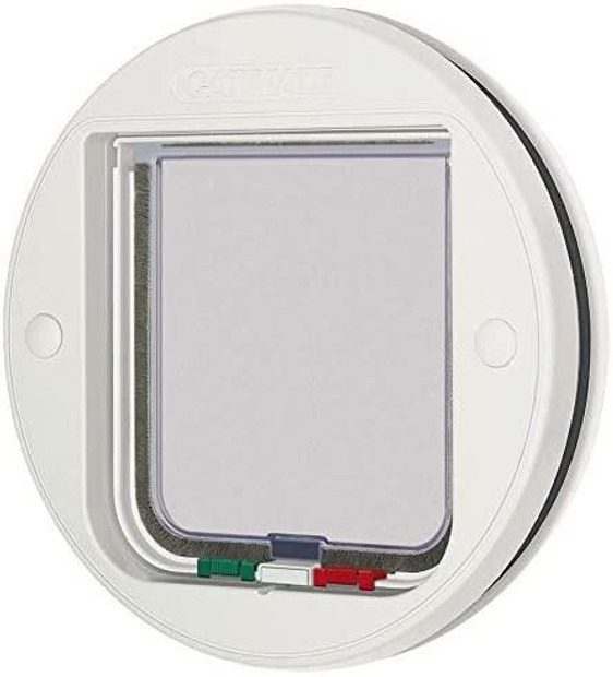 Cat Mate Glass Fitting Cat White 4 Way Locking Flap Pet Accessory