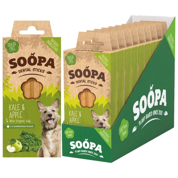 Soopa Dental Sticks Kale & Apple Grain Free Treat Dog Snack