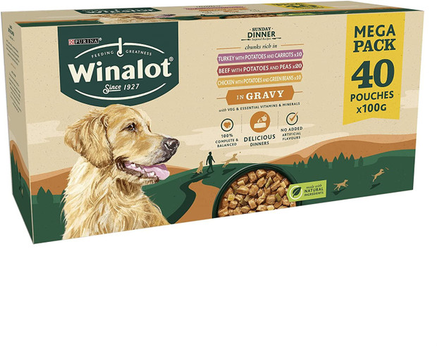 Winalot Sunday Dinner Mixed in Gravy Wet Dog Food 40 x 100g Pouches