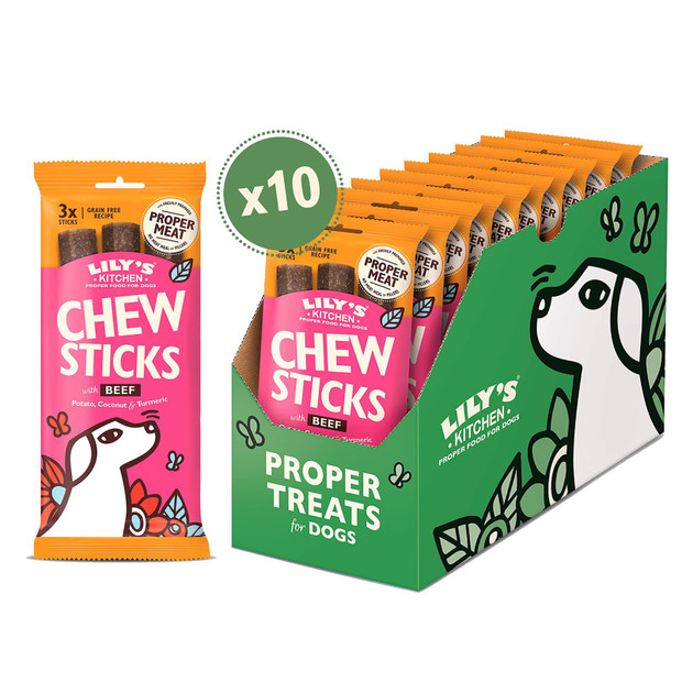 Lily's Kitchen Chew Sticks with Beef Dog Treat Grain Recipe Meal