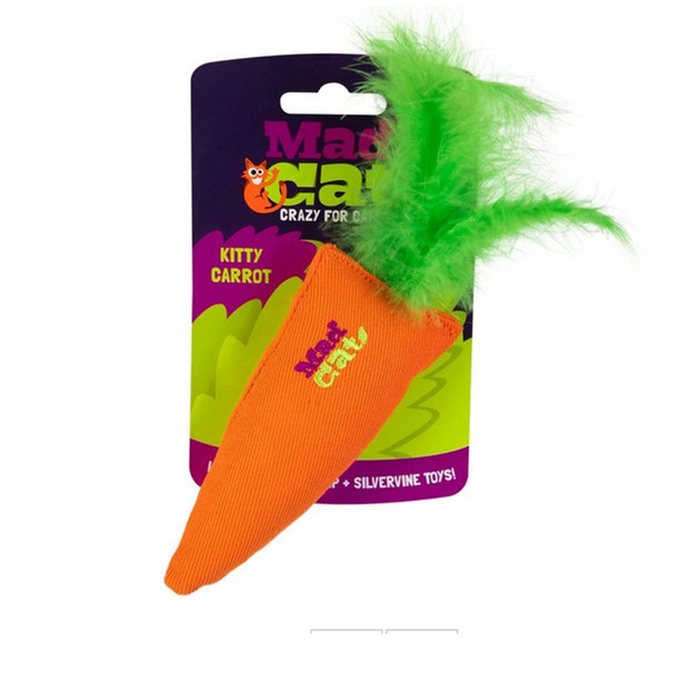 Mad Cat Kitty Carrot Soft Plush Toy With Natural Catnip