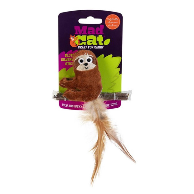 Mad Cat Sloth Soft Plush Pet Toy with Natural Catnip 