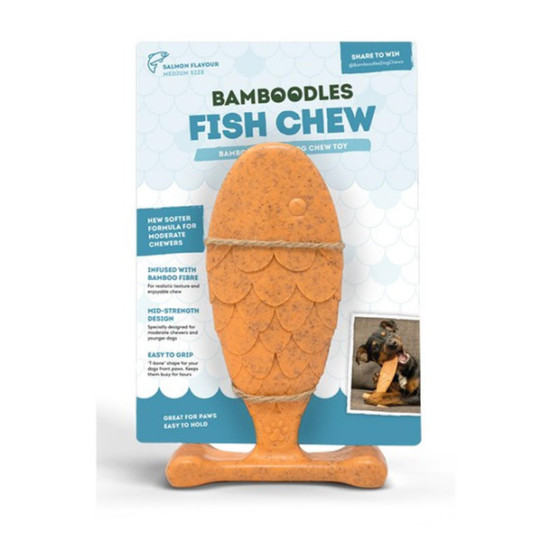 Bamboodles MEDIUM Fish Puppy and Moderate Chewers Treat Chew Toy