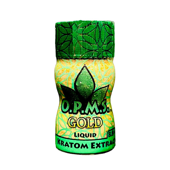 OPMS Gold Kratom Shot Liquid Extract.