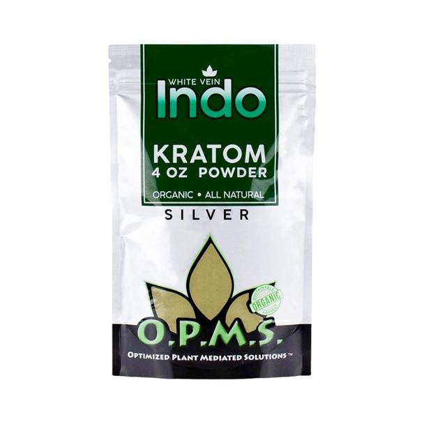 OPMS Silver White Vein Indo Kratom 4 Ounces.