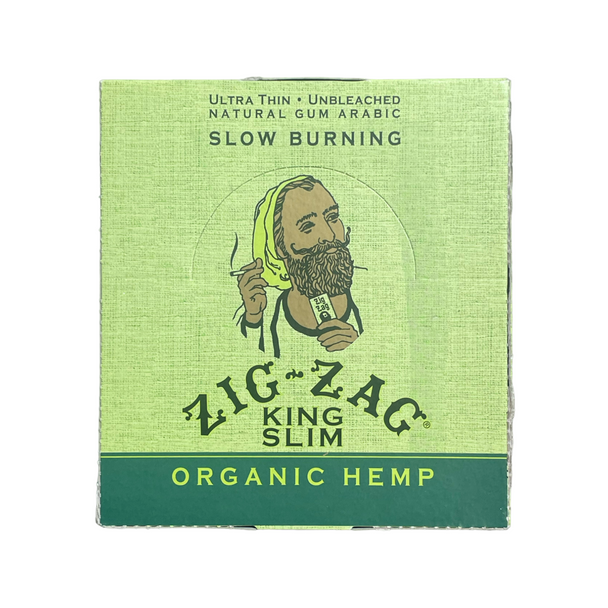 Zig Zag Rolling Paper Organic Hemp King Size Slim 24 Booklet Box