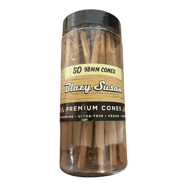 Blazy Susan Pre - Rolled Cones Unbleached 98mm 50 Pack