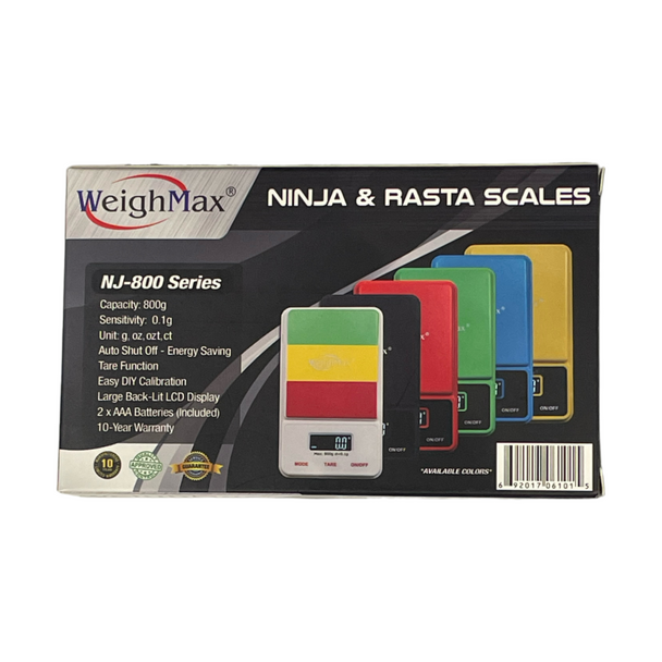 WeighMax Digital Pocket Scale Ninja Back of the Box