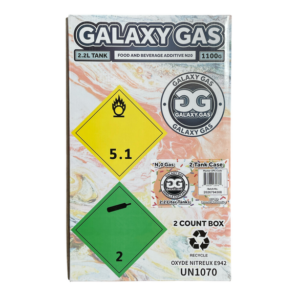 Galaxy Gas Cream Charger Tank 2.2L Vanilla Cupcake Box of 2