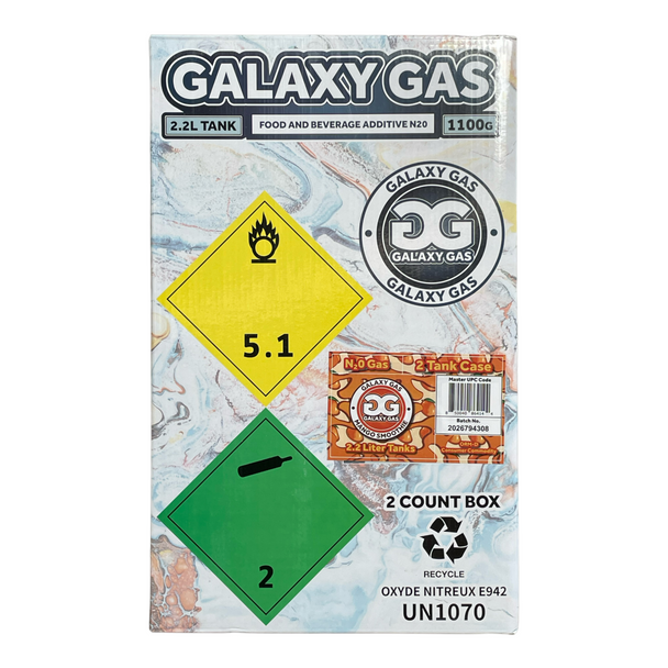 Galaxy Gas Cream Charger Tank 2.2L Mango Smoothie Box of 2