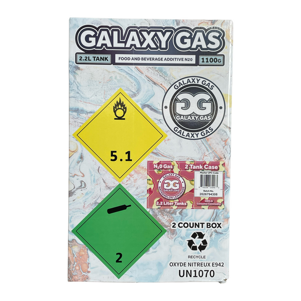 Galaxy Gas Cream Charger Tank 2.2L Watermelon Lemonade Box of 2