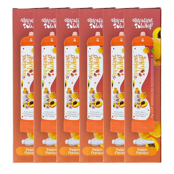Infusion Whip Cream Charger Tank 1L Peach 6pk