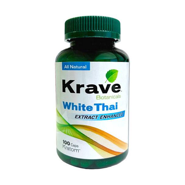 Krave Kratom Extract Enhanced Capsules White Thai 100 Ct