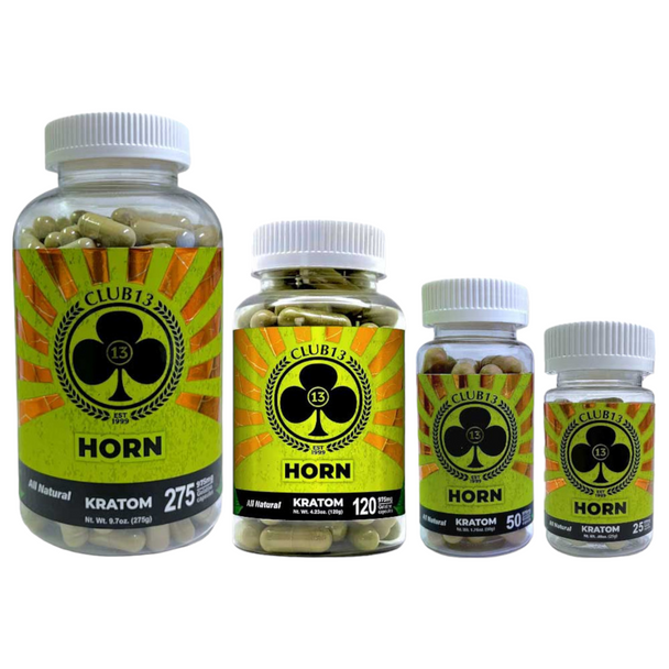 Club 13 975mg Kratom Capsules Horn