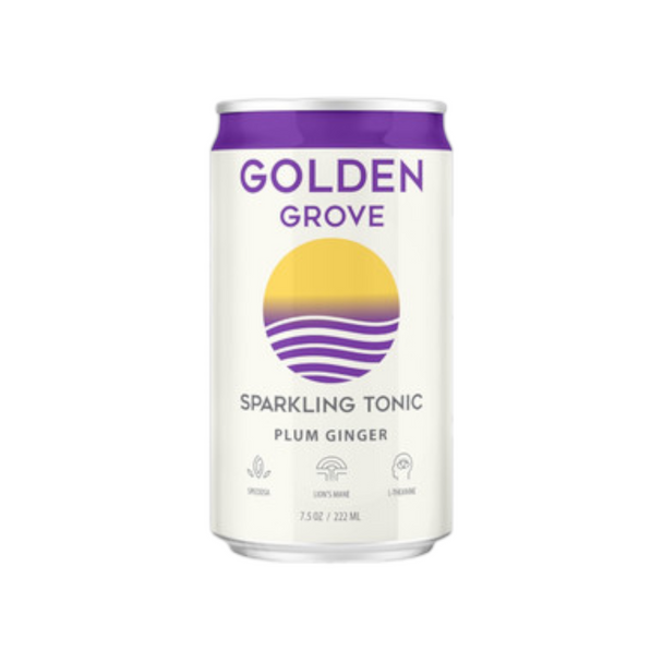 Golden Grove  kratom Extract Beverages Plum Ginger Sparkling Tonic 7.5oz