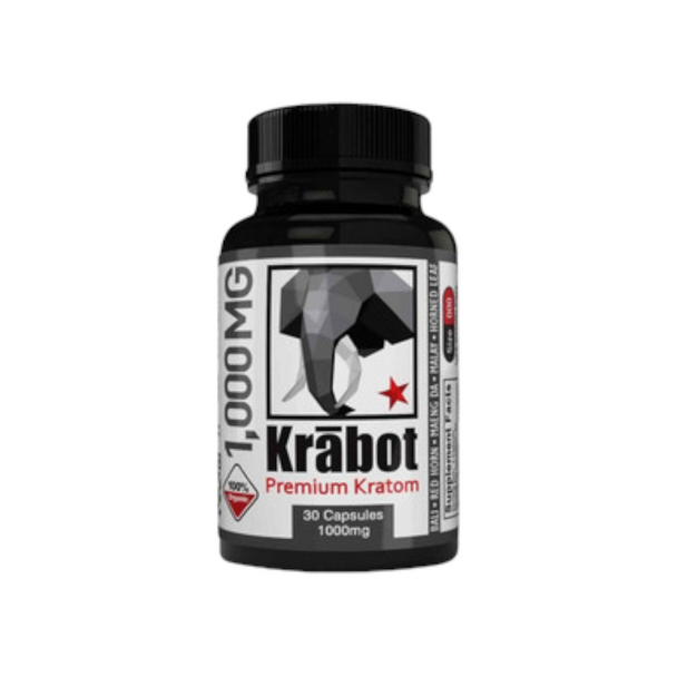 Krabot Premium Kratom Red Bali 30 Capsules 1000mg