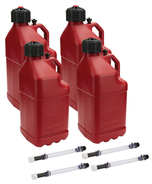 Allstar Performance Utility Jug 5 Gal w/ Filler Hose Red 4pk (ALL40121-4)