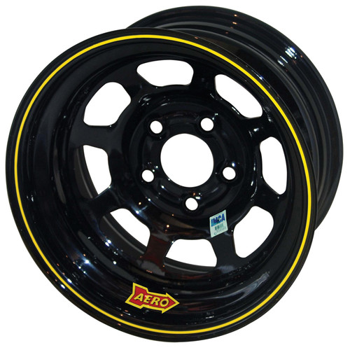 Aero Race Wheels 15x8 2in 5.00 Black LR w/ 3 Tabs for Mudcover (52-185020LT3)