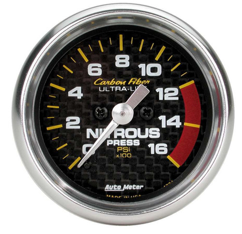 Autometer 2-1/16in C/F Nitrous Press. Gauge 0-1600psi (4774)