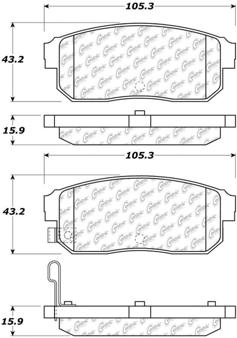 Centric Brake Parts Posi-Quiet Extended Wear Brake Pads with Shims a (106.09)