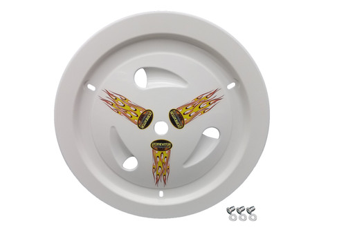 Dominator Race Products Wheel Cover Dzus-On White Real Style (1007-D-WH)