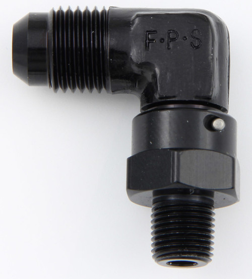 Fragola #6 x 1/8 MPT 90 Deg Swivel Adapter Black (499162-BL)