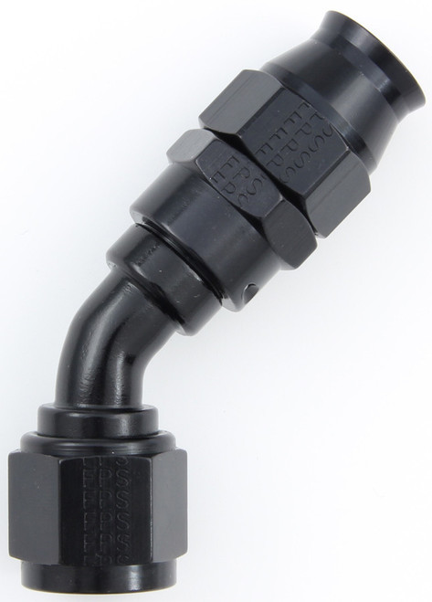 Fragola Hose Fitting #6 45 Deg PTFE Black (684506-BL)