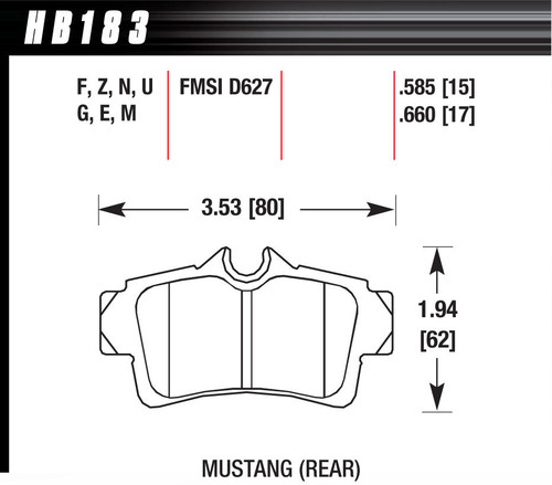 Hawk Brake Performance Street Brake Pads (4) (HB183F.585)