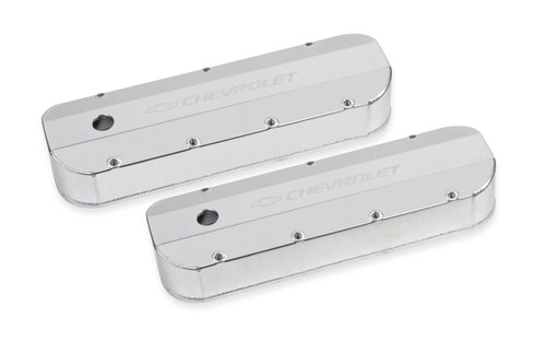 Holley BBC Billet Rail Fab. Alm Valve Covers w/.125 Hole (241-278)