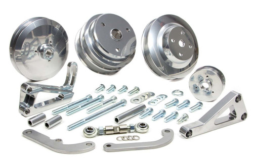 March Performance SBC Serpentine Conv Low Cost Custom Silver Kit (22031-09)