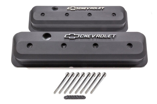 Proform SBC Valve Cover Slant Edge Black Crinkle (141-840)